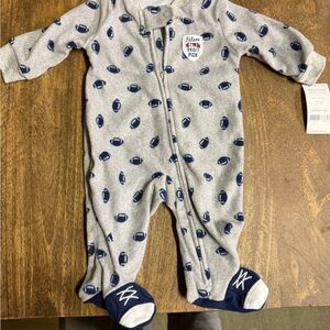 Carter’s NWT Baby Footie Pajamas Bundle — NB + 3M, Sports Theme